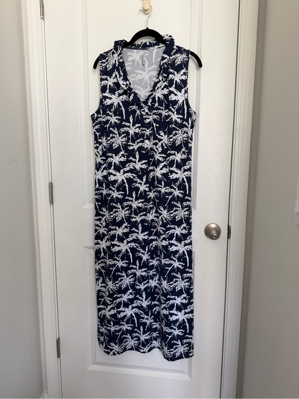 LULU-B Navy Palm-Print Maxi Dress